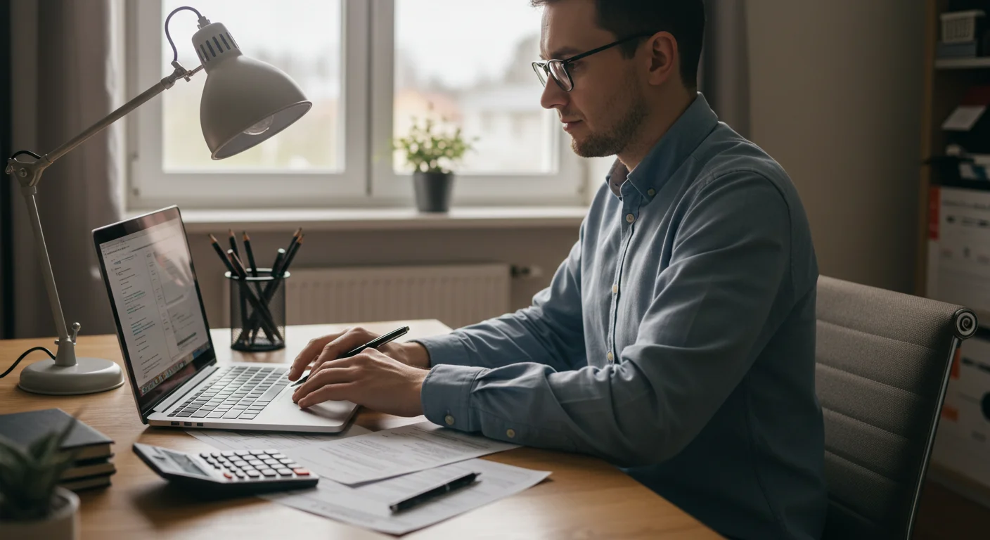 Homem mantendo sua regularidade fiscal com tranquilidade